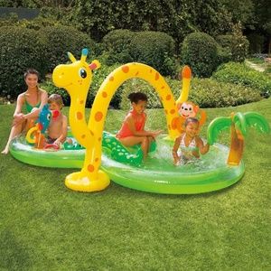 BRAND NEW kids sealed inflatable jungle wading pool with sprayer 3 rings & balls